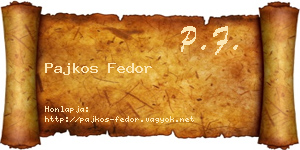 Pajkos Fedor névjegykártya